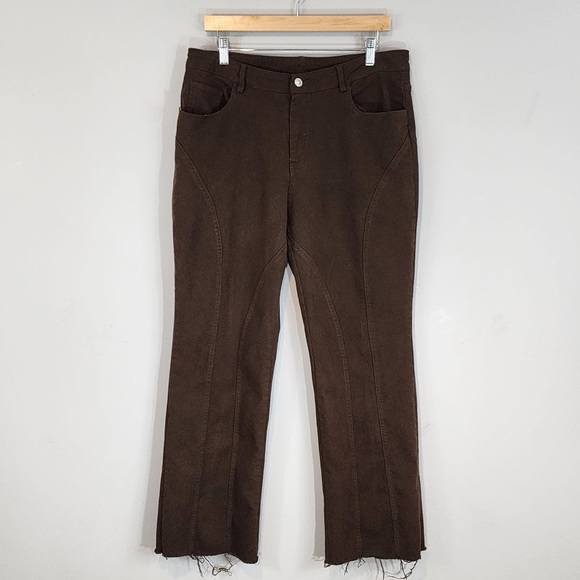 Princess Polly Brown Straight Leg Pants Sz. 10 - Picture 3 of 11